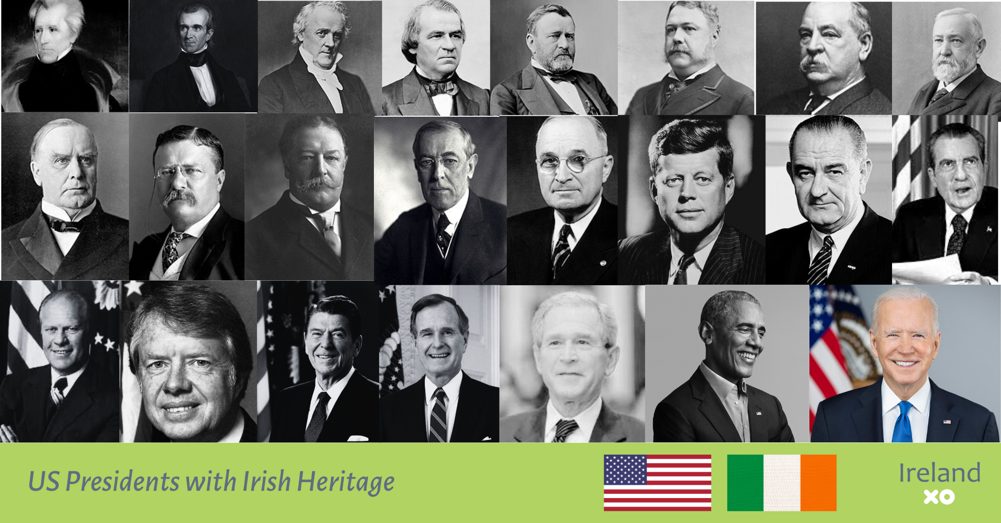 Presidents of the United States of America with Irish Roots. Ireland Reaching Out